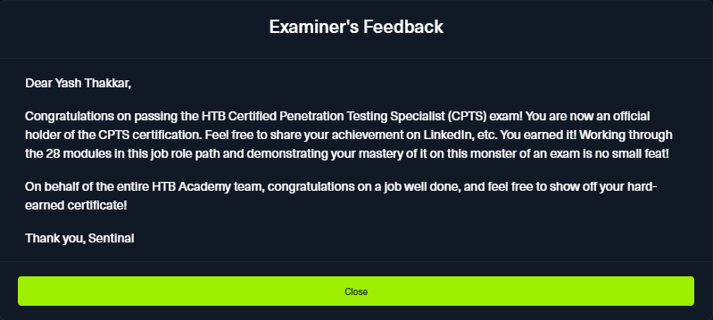 Feedback I received